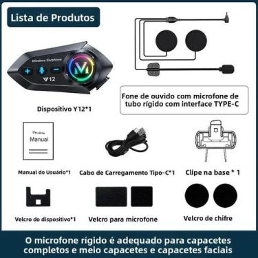 Imagem de Fone De Ouvido Bluetooth 5.4 Para Capacete De Motocicleta, À Prova D'Á
