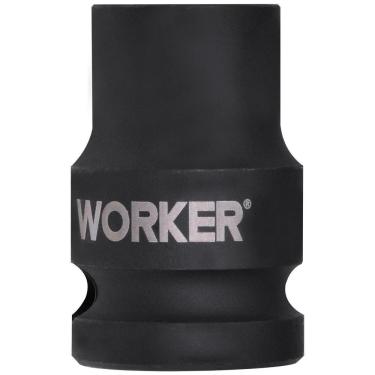Imagem de Soquete de Impacto Worker 18mm com Encaixe 1-2 em Aço de Alta Resistência e Acabamento Fosforizado 1-2 18MM