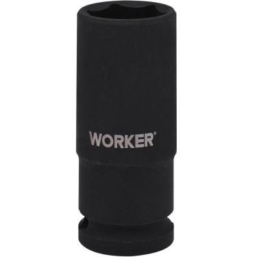 Imagem de Soquete Sextavado de Impacto Longo 22MM com Encaixe 1-2 para Máquinas Pneumáticas e Elétricas Cromo Molibdênio Worker