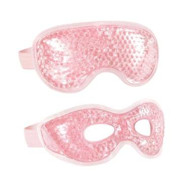 Imagem de Máscara de Gel Reutilizável Fria/Quente CONSGIJI Rosa - Pacote com 2 U