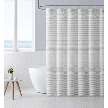 Imagem de Tommy Bahama | Cortina de chuveiro Coastal Stripe Collection, 183 x 183 cm, bege maré