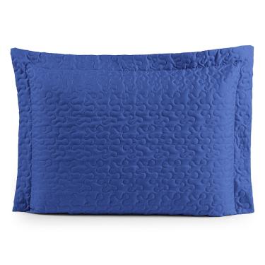 Imagem de Porta Travesseiro Matelado de Algodão 80cm x 60cm - Azul Royal