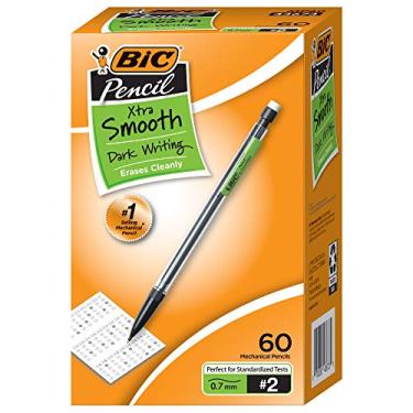 Imagem de BIC Lapiseiras Xtra-Lisas, Ponta Média (0,7 mm), 60 unidades, Design Elegante Ótimo para Testes Padronizados