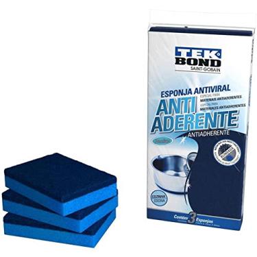 Imagem de Esponja Para Limpeza Antiaderente Azul Pack com 3, Tekbond,