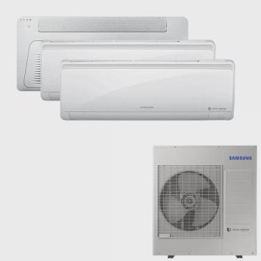 Imagem de Ar Condicionado Multi Split Inverter Samsung fjm 38.000 btus q/f 220V + 1x Cassete 1 Via Wind Free 9.000 btus + 2x High Wall Maldives 24.000 btus