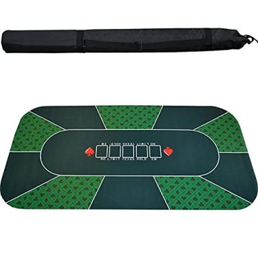 Imagem de Yajun Tapete de pôquer de borracha Texas Hold'em toalha de mesa dobrável com redução de ruído, ideal para jogos de cartas em qualquer lugar, 2,41,2 m