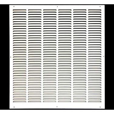 Imagem de HVAC Premium 71 cm x 86 cm [abertura do duto] Grade de ar de retorno de aço estampada plana - parede lateral e teto - tampa de duto de ventilação HVAC - branca [dimensões externas: 75 W x 90 cm altura
