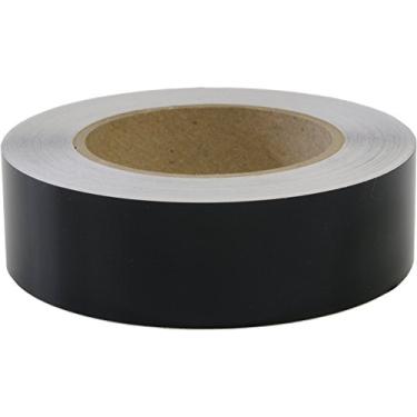 Imagem de LinearDesigns uma polegada listrada sólida para caminhão automotivo barco - vinil de 3 mm - 1" x 50' - preto