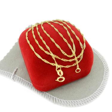 Imagem de Corrente Feminina 40Cm 1Mm Largura Folheada Ouro Cr377