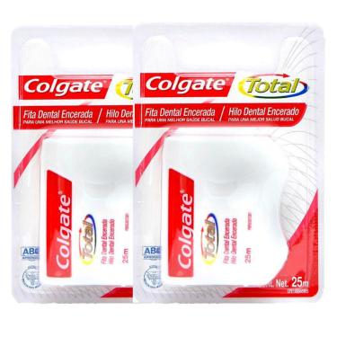 Imagem de Kit 2 Fita Dental Colgate Total Encerada 25m