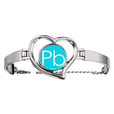 Imagem de N/A N/A Pulseira Chestry Elements Tabela Período de Metais Pobres Chumbo Pb Pulseira Coração Joia Fio Bangle, medium, metal