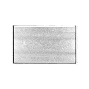 Imagem de Capa para disco rígido USB 2.0, capacidade de 2 TB Compartimento de HDD de 2,5 polegadas 480 Mbps com taxa de transferência de liga de alumínio para OS X para Vista para Prata