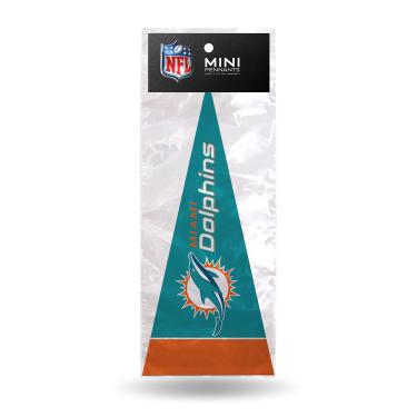 Imagem de Rico Industries NFL Miami Dolphins Conjunto de 8 peças de 10 cm x 23 cm mini galhardete clássico, azul-petróleo, 10 x 23 cm