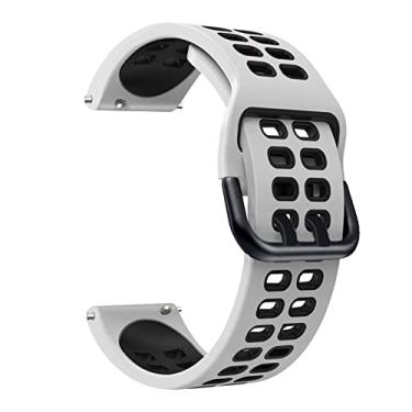 Imagem de GANYUU Pulseira de relógio para Polar Ignite/Ignite2/Unite Smart Watch Substituição de Silicone Pulseira de 20 mm (Cor: Branco Preto, Tamanho: para Polar Ignite 2)