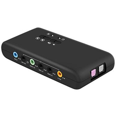 Imagem de LEAGY Placa de som externa USB 7.1 (8 canais) – Caixa de som USB 7.1 canais – Som surround dinâmico 3D – Até 8 alto-falantes – Gravação e reprodução simultâneas – Equipamento de áudio analógico e digital