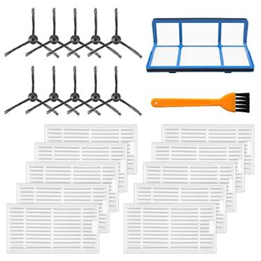 Imagem de Garbage fighter Kit de substituição de filtro de vácuo para aspirador robótico ILIFE V3 V3S V5 V5s Pro Robô Aspirador de pó 10 filtros e 10 escovas laterais e 1 filtro primário (pacote com 21)