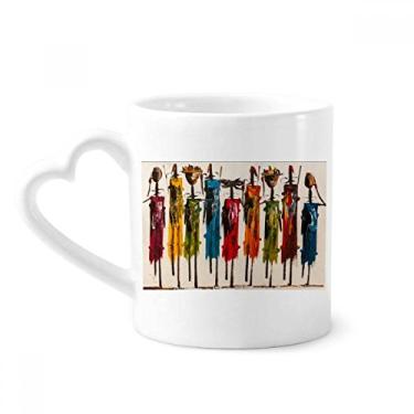 Imagem de Caneca de guerreiro negro africano arte abstrata copo de coração de vidro