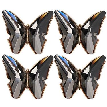 Imagem de 4Pcs Borboleta Cristal Shoe Clips Shoe Buckle Rhinestone Shoe Buckle Diamante Clips para uso diário em festas de casamento
