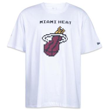 Imagem de Camiseta New Era Plus Size Regular Nba Miami Heat Logo Manga Curta Bra