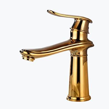 Imagem de Torneira preta banheiro torneira da pia do banheiro furo único torneiras do banheiro para pia 1 furo torneira da pia preta do banheiro torneira do banheiro furo único preto torneira do banheiro, preto B (cor: ouro A)