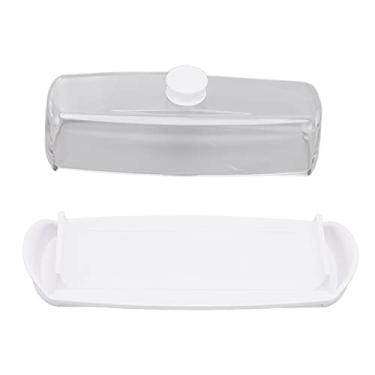 Imagem de Suporte de queijo, caixa de manteiga de plástico multifuncional prática de armazenamento ordenado portátil para casa (capa transparente)