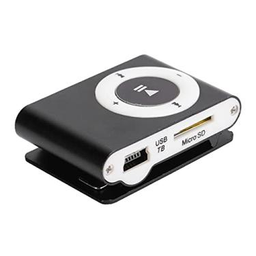 Imagem de Mini Reprodutor de Música, Reprodutor de Mídia de Música Digital Portátil MiniMP3 BackClip Player Com Fone de Ouvido e Cabo USB (Preto)