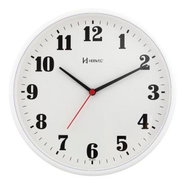 Imagem de Relógio De Parede Branco 26cm Com Tic-Tac Herweg 6126 - Vrferraz