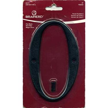 Imagem de Número rústico de 6 polegadas: 0 liso Número da Casa Preta