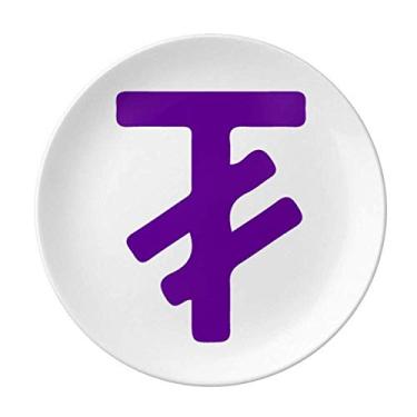 Imagem de Símbolo de moeda Mongólia Tugrik MNT Prato decorativo de porcelana Salver Prato de jantar