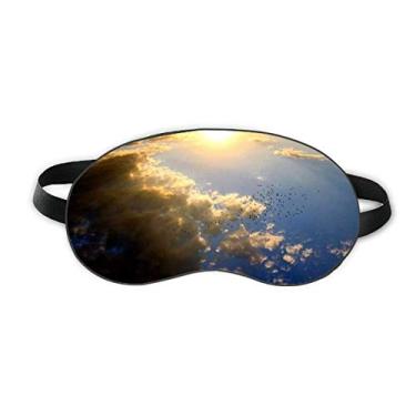 Imagem de Orange Sunshine Sky Blue Clouds Sleep Eye Shield Soft Night Vlindfold Shade Cover