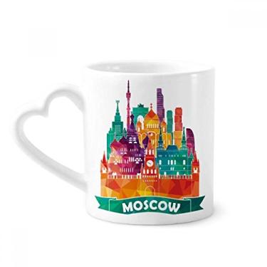 Imagem de Caneca Rússia com pintura de catedral de Moscou Caneca de cerâmica para café copo de coração de vidro