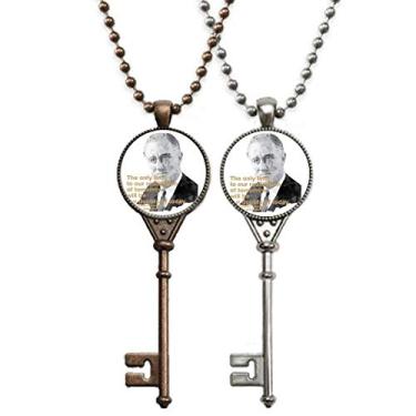 Imagem de OFFbb-USA President Roosevelt War Art Deco Presente Fashion Chaveiro Pingente Joias Decoração Casal