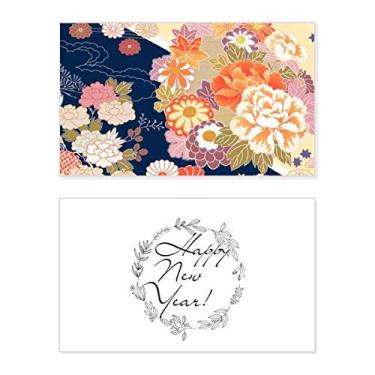 Imagem de Peônia Maple Leaf Pattern Japan New Year Festival Cartão de felicitações Bless Message Present
