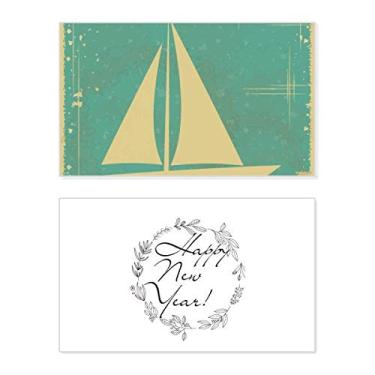 Imagem de Ilustração de vela esportiva padrão azul ano novo festival cartão felicitações Bless mensagem presente