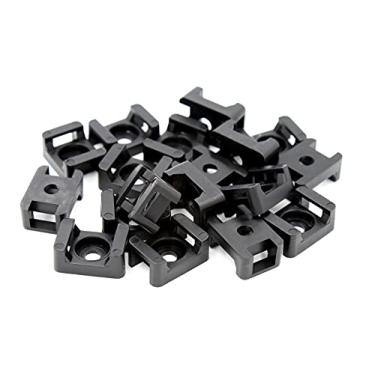 Imagem de iexcell 100 peças preto 9 mm suporte de fio de montagem tipo sela base de abraçadeira