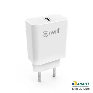 Imagem de Carregador Fonte iPhone usb-c 20W Iwill Homologado