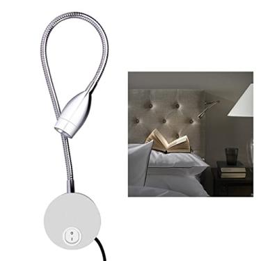 Imagem de ALLDIO Arandela de parede, luzes de parede para leitura na cama, lâmpada de leitura de cabeceira de LED minimalista, luzes de exibição de estante (3W, branco quente)