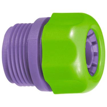 Imagem de CONECTOR DE MANGUEIRA, 1/2", ROSCA EXTERNA ROXO E VERDE
