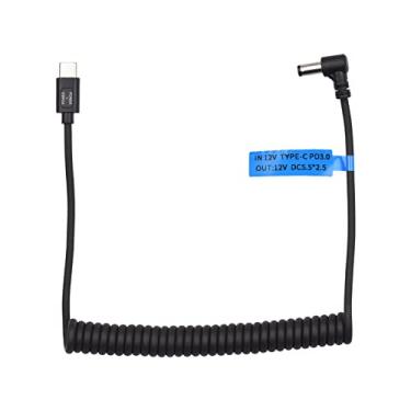 Imagem de Andoer 12V PD3.0 USB Tipo-C Macho para 12V DC5,5 * Conector macho de 2,5 mm Cabo de alimentação Adaptador de cabo de alimentação