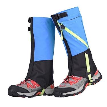 Imagem de Polainas infantis para caminhadas impermeáveis e ajustáveis para botas de neve, coberturas ultra antirasgos para caminhada, esqui, caminhadas na neve, alpinismo, azul