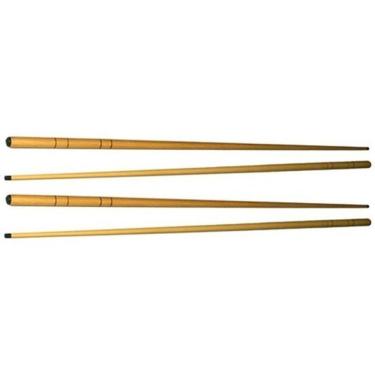 Imagem de 4 Tacos Madeira Comuns 2 1,30m + 2 1,20m Sinuca Bilhar Bar