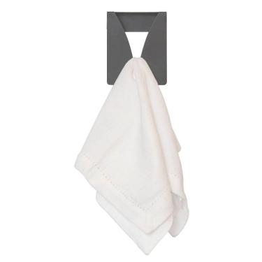 Imagem de Pendurador de Toalha Cinza Porta Pano de Prato Suporte para Cozinha ou Banheiro Organize Masutti