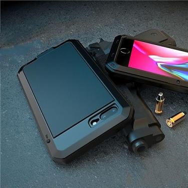 Imagem de Capa de telefone de metal e alumínio à prova de choque para iPhone 11 Pro XS MAX XR X 7 8 6 6S Plus 5S 5 SE 2020 Capa protetora completa, preta, para iPhone 13Pro Max