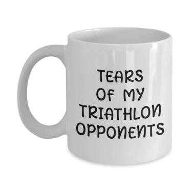Imagem de Caneca de café com lágrimas de triatlo oponentes, xícara de café com humor de triatlo, caneca de café com brincadeiras de triatlo, caneca de café para entusiastas de triatlo, ideia de presente de aniversário de Natal (325 ml)