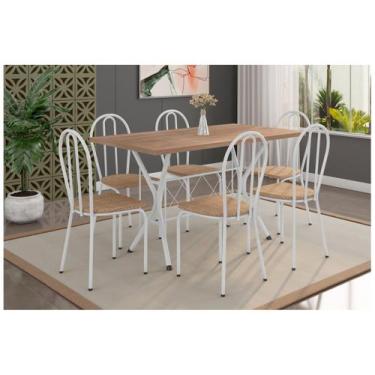 Imagem de Mesa De Jantar 6 Cadeiras Retangular Branca - Artefamol América Bruna