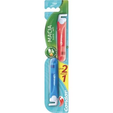 Imagem de Escova de Dente, Condor, Trip, Leve e Compacta, Capa Protetora Dobrável, Cerdas Macias, Limpador de Língua, Leve 2 Pague 1