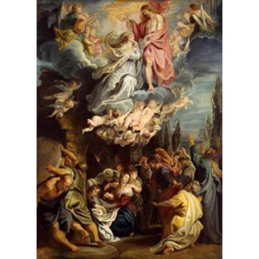Imagem de Ascensão e Coroação da Virgem Maria (1609) de Peter Paul Rubens - 50x69 - Tela Canvas Para Quadro
