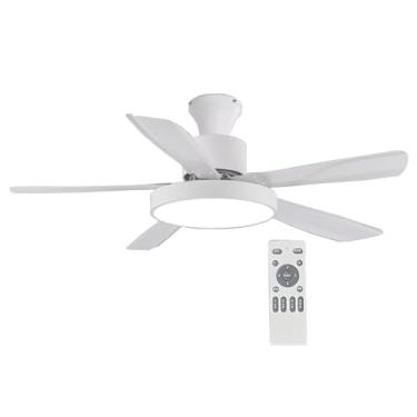 Imagem de Ventiladores De Teto Modernos Com Luzes, Motor DC Silencioso De 6 Velocidades, Ventilador De Teto De 3 Lâminas, Ventilador De Teto Com Controle Remoto Para Quarto De Pátio (Color : Style 5, Size : 5