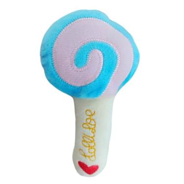 Imagem de Brinquedo De Pelúcia Pequeno Para Cães Pet Premium Cenoura Banana Melancia Laranja Morango Pirulito Donuts Pimenta Estrela Nuvem Coxa Beringela Nuvem Divertida (Pirulito Azul)