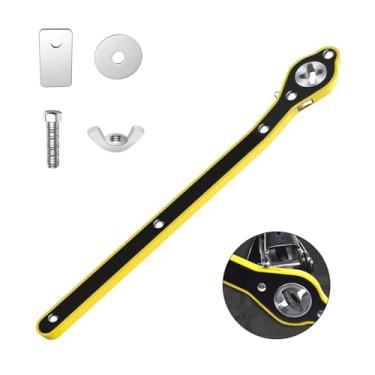 Imagem de Chave catraca para economia de mão de obra com alça longa, chave catraca para macaco de tesoura, chave de pino para macaco de pneu, chave de tomada de carro positivo e design de botão de inversão para